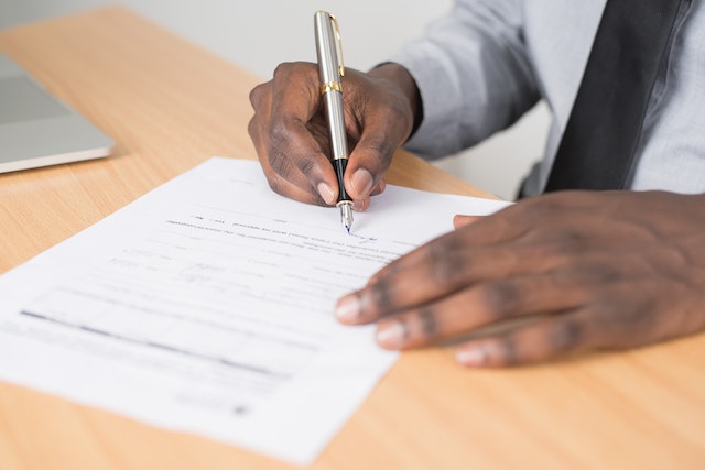 person signing contract